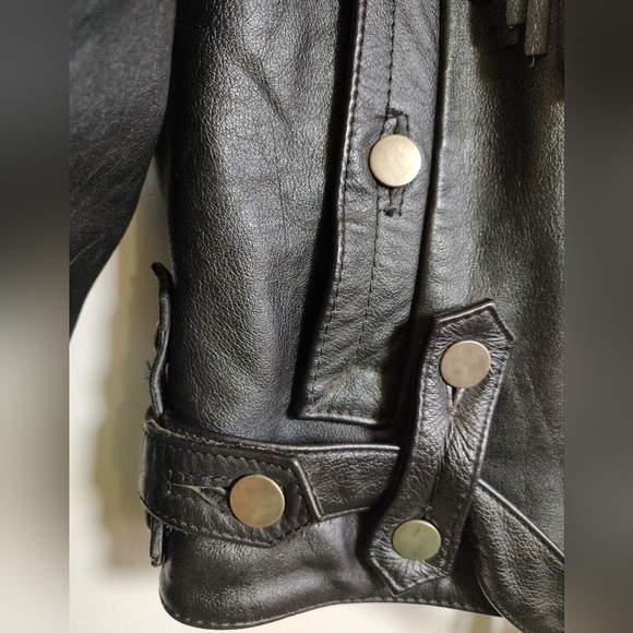 Vintage Open Road Black Fringe Insulated Leather Jacket - Picture 7 of 16